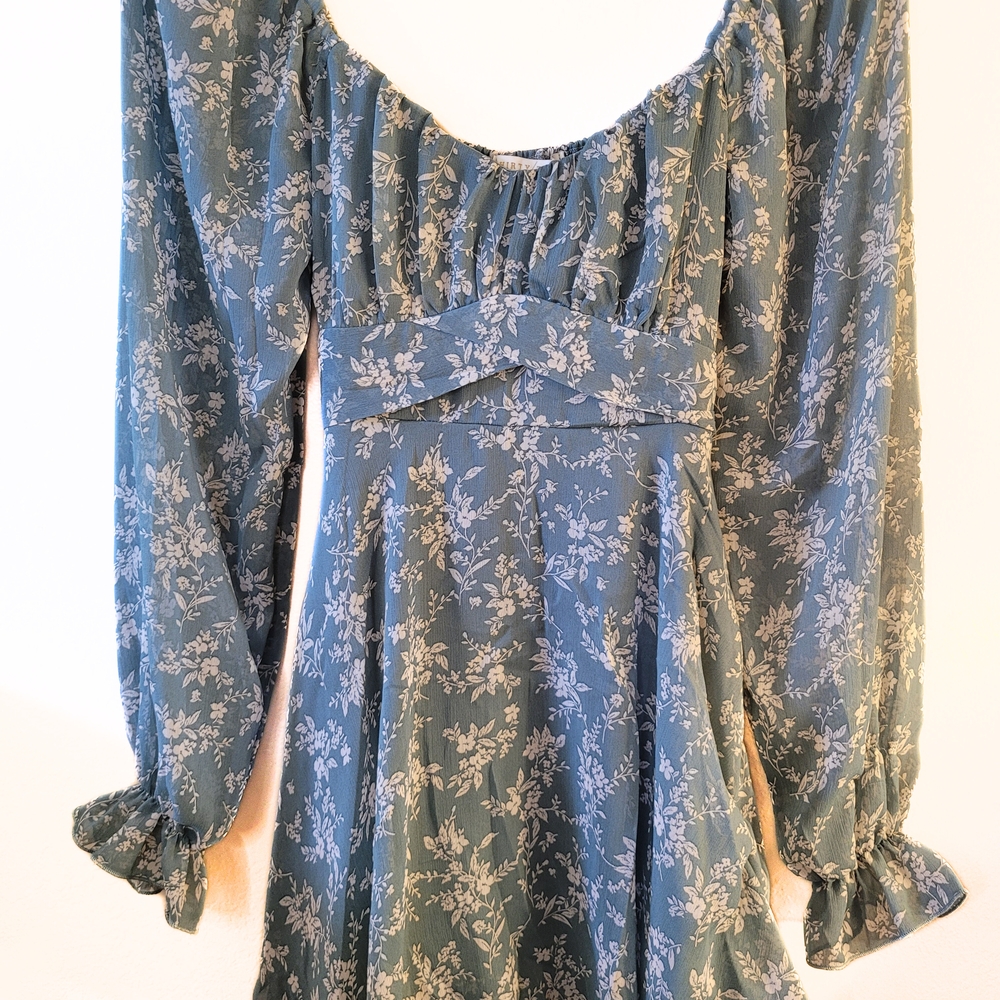 Floral Long Sleeve Mini Dress